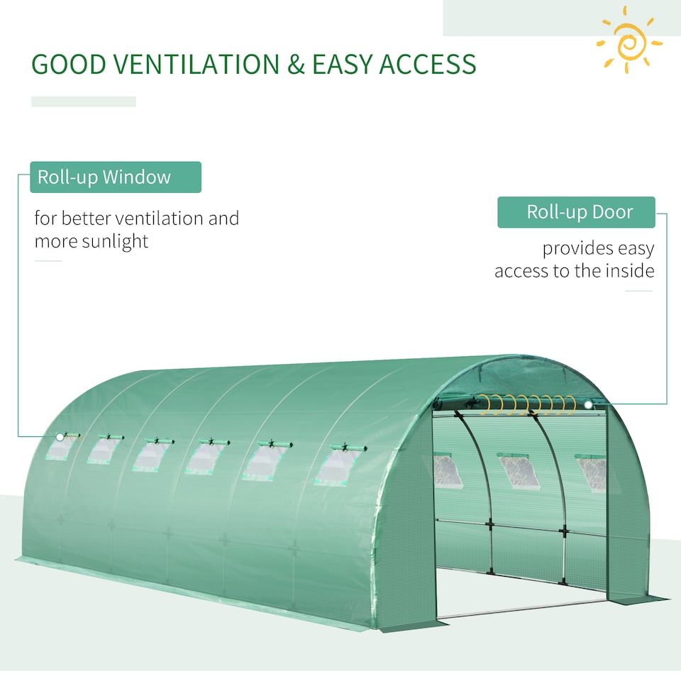 image 1 of Outsunny 6 x 3 x 2m Greenhouse Replacement Cover ONLY for Tunnel Greenhouse