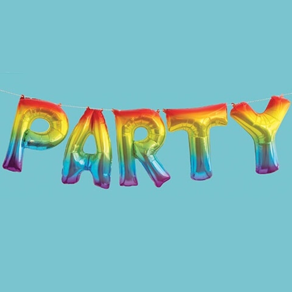 Rainbow Party Air Fill Foil Balloon Kit 35cm