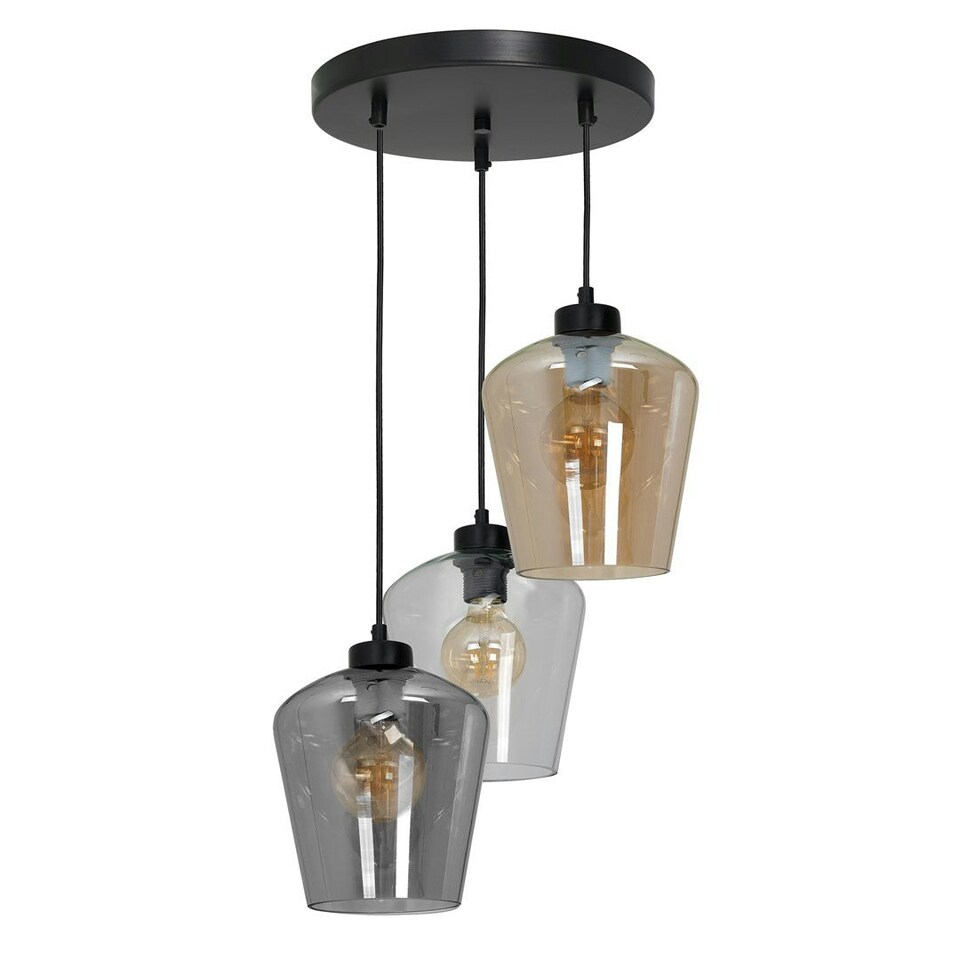 image 1 of Milagro Pendant Lamp Santiago Mix 3XE27 Black