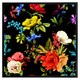 image 2 of Bright vibrant flowers (Picture Frame) Brown | Oak | XL