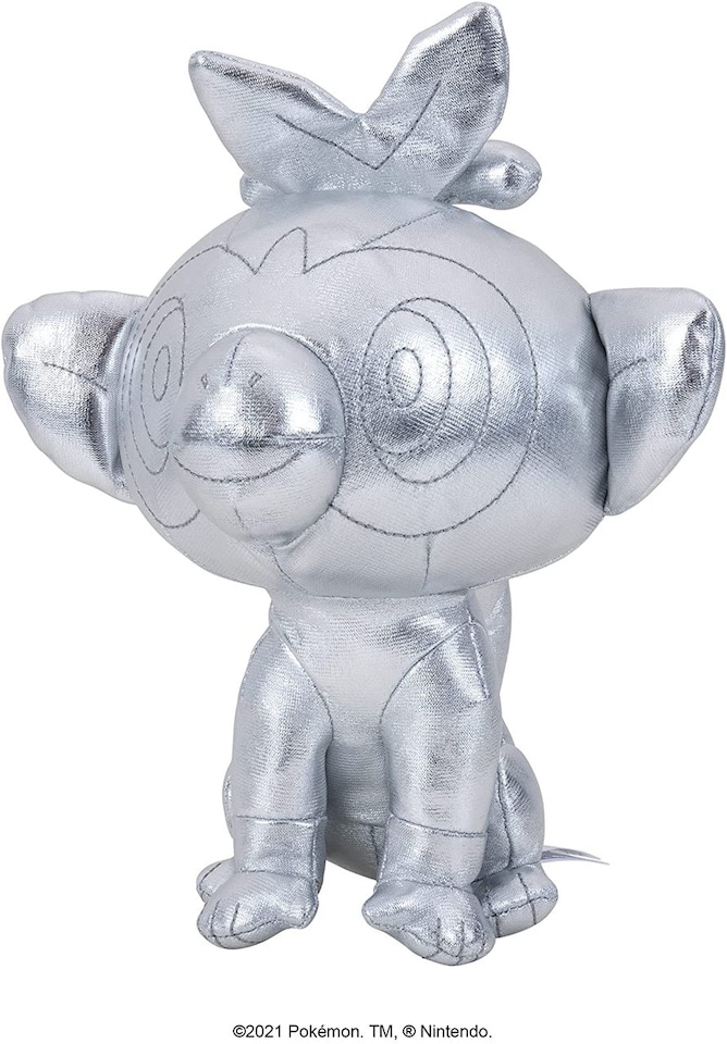image 1 of Pokémon 25th Anniversary 8 Inch Plush Silver & Grookey