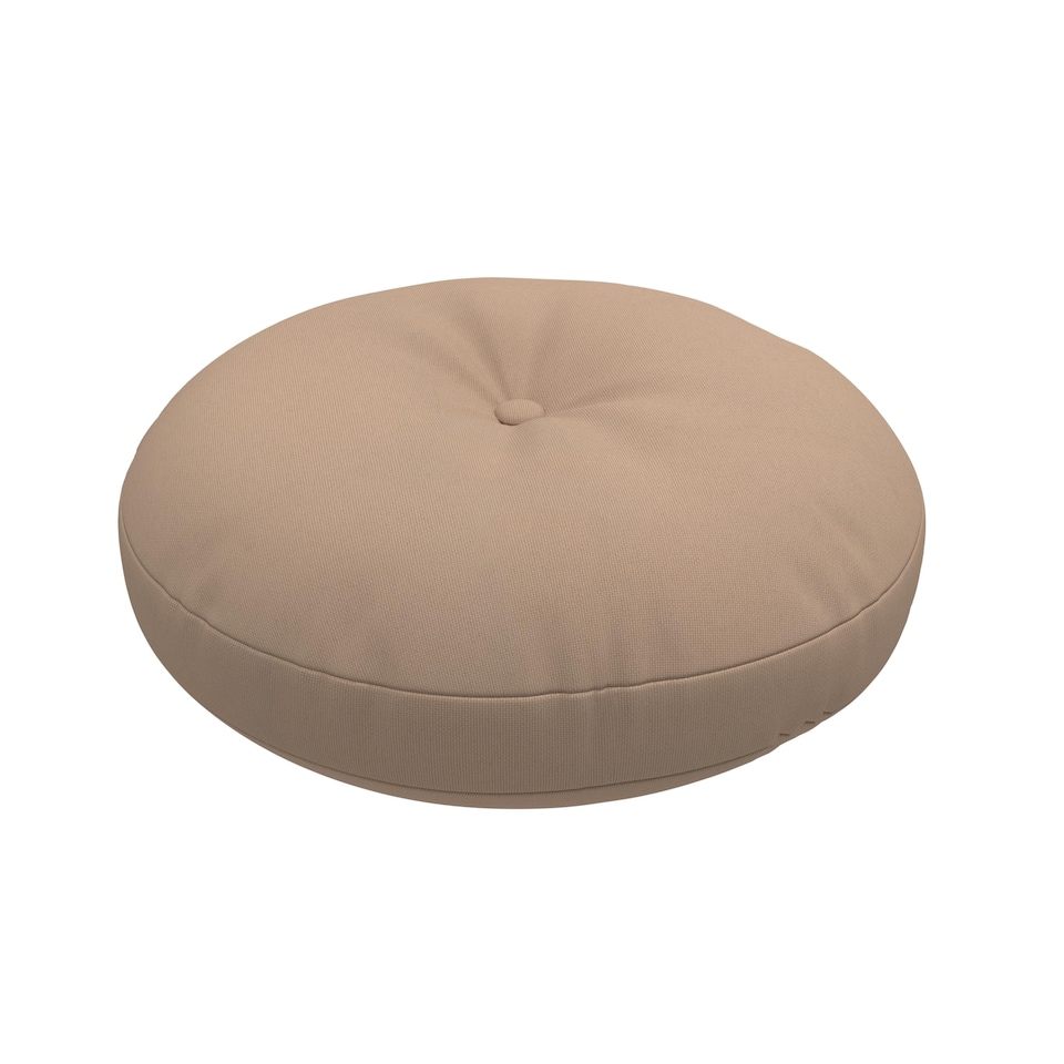 image 1 of Covers&All Button Tufted Round Seat Cushion, Thick Outdoor Indoor Pillows for Patio Benches or Chairs Cushions, Beige
