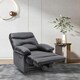 image 4 of Living and Home Manual Faux Leather Recliner Armchair - Black