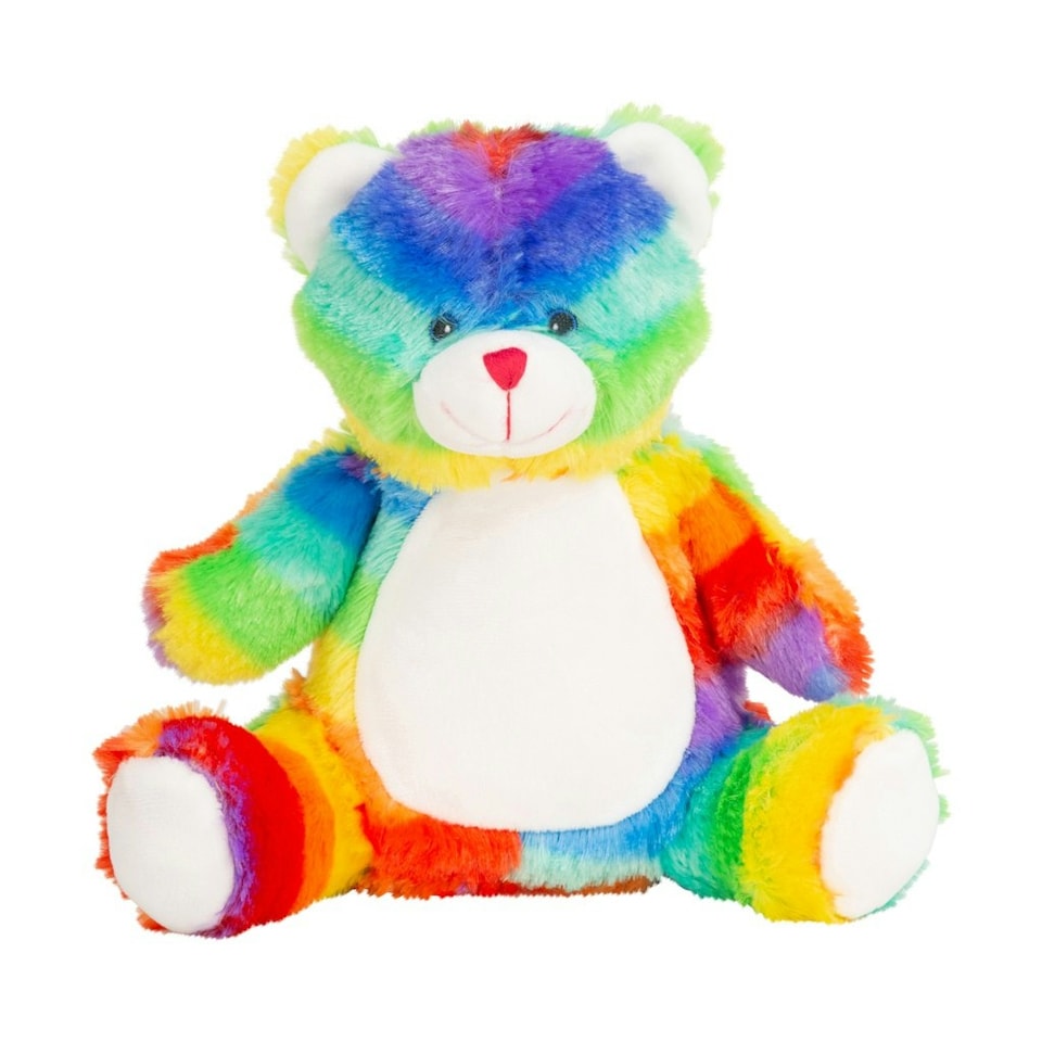 Mumbles Childrens/Kids Printme Mini Bear Plush Toy - Rainbow - M