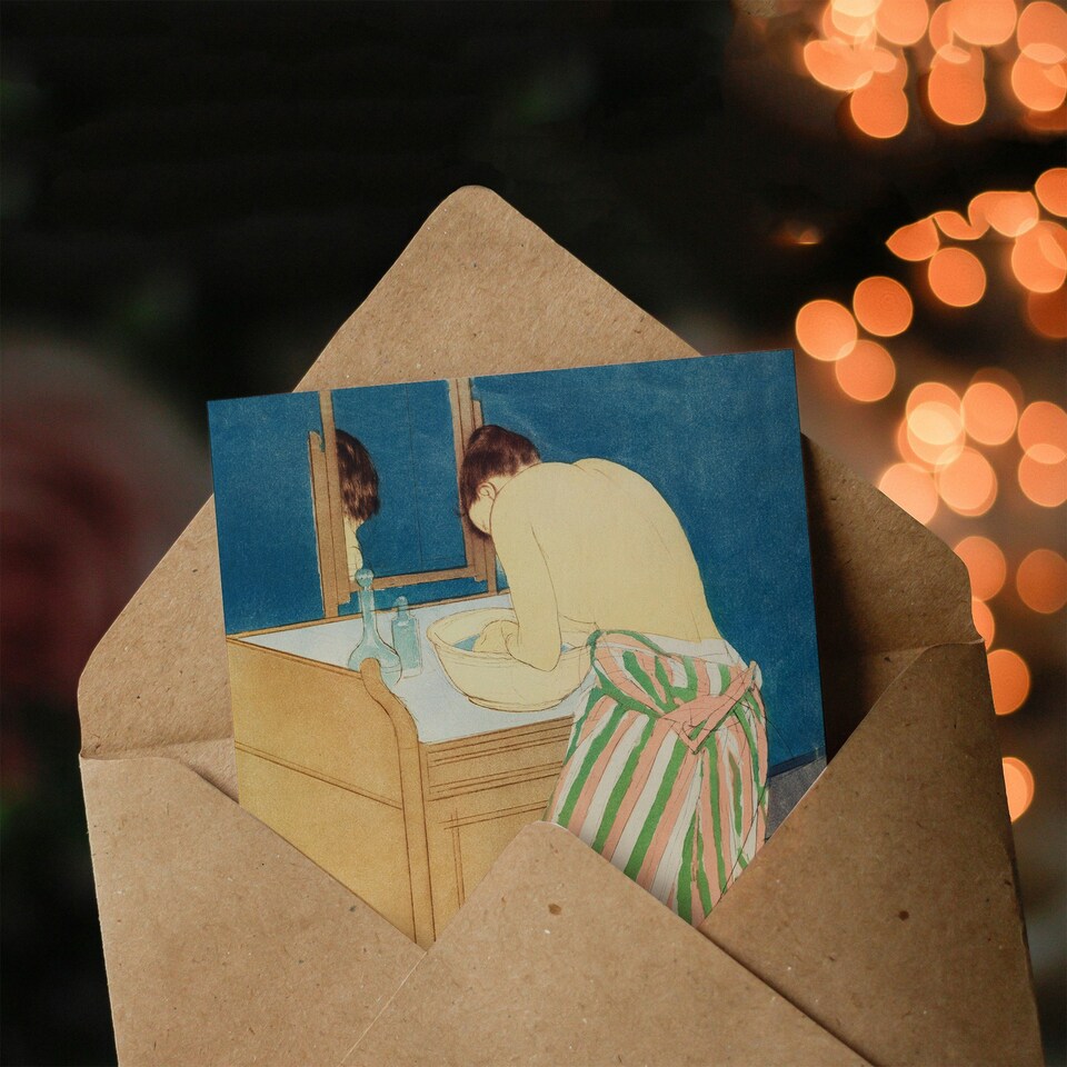image 1 of Mary Cassatt Art Card Woman Bathing at Her Dressing Table