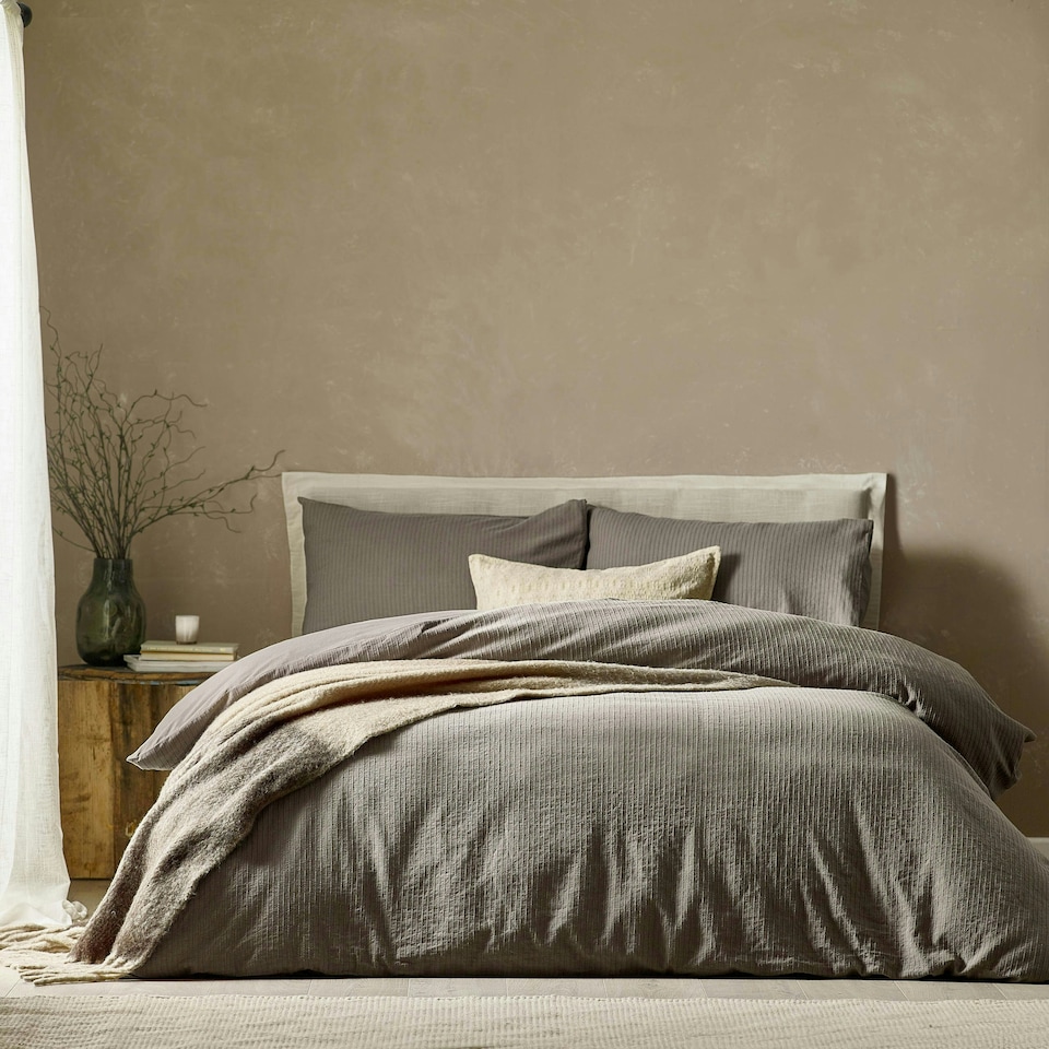 image 1 of Yard Malton Stripe 100% Cotton Mole Duvet Cover Set, King Multi | King