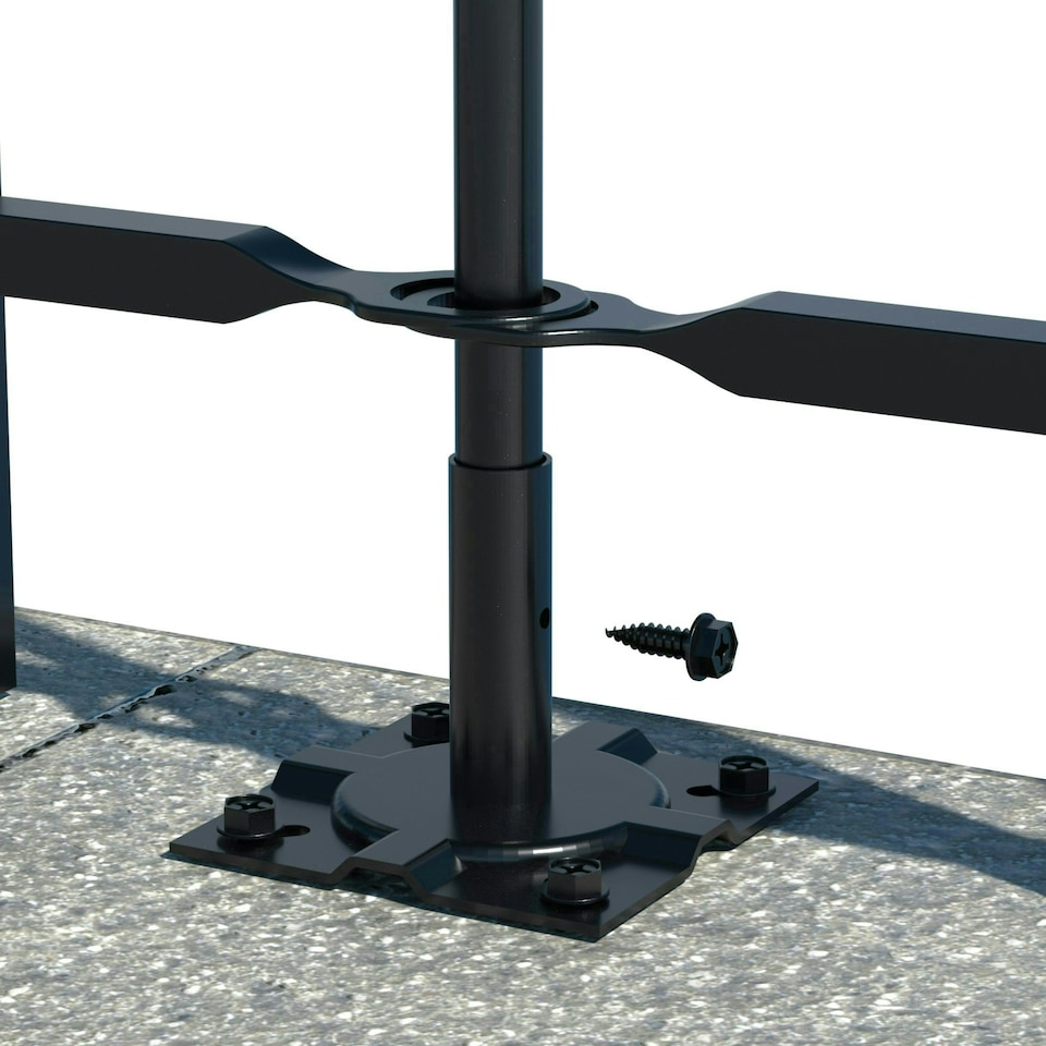 image 1 of Primrose 6cm Surface Mount Bracket Galvanised Steel Panacea Fence System Black