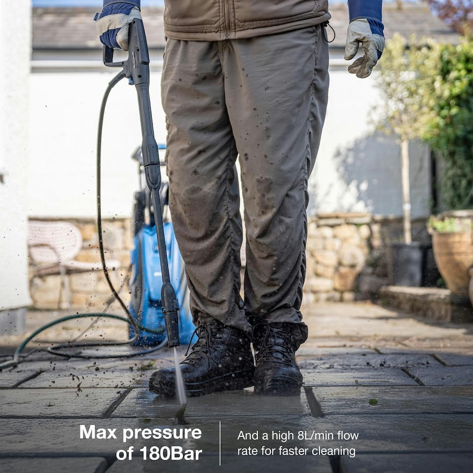 image 1 of Hyundai 180Bar/ 2610psi Electric Pressure Washer, 8L/min, 2400W High-Performance Jet Wash with Hose & Attachments | HYW2400E