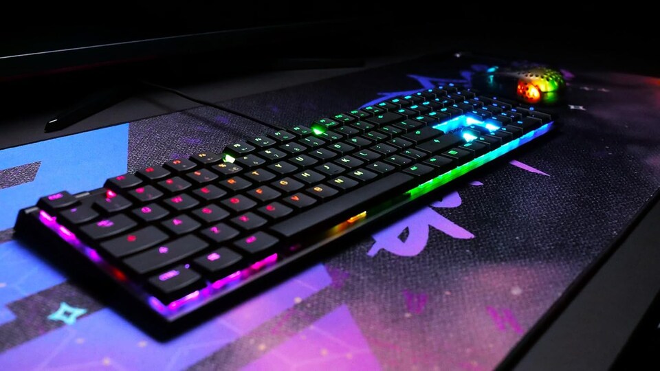 image 1 of MX 10.0N RGB, Flat Mechanical Gaming Keyboard, UK Layout (QWERTY), Wired, Original MX LOW PROFILE RGB SPEED Switches, Black