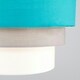 image 2 of ValueLights Aztec Pair of 3 Tier Teal Fabric Lamp Shades & Bulbs Blue