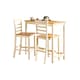 image 1 of Furniturebox Rye Cream and Oak Wood Bar Table and 2x Bar Chairs Dining Set
