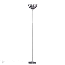 ValueLights Forseti Brushed Silver Floor Lamp & Bulb | Silver