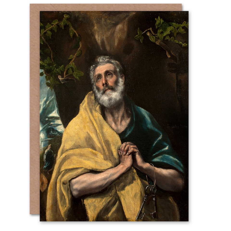 image 1 of El Greco Art Card Apostle Guilt Saint Peter in Tears