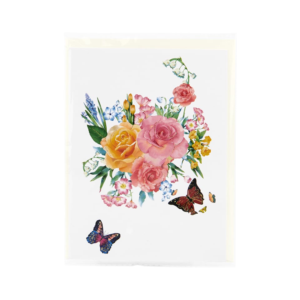 image 1 of Wings of Joy Butterfly & Flower 3D Pop Up Greeting Card