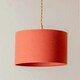 image 1 of ValueLights Reni Rust Fabric Drum Shade 3 Drop Bar Brushed Gold Diner Ceiling Pendant Light Gold