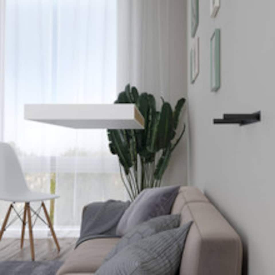 image 1 of Floating Wooden Wall Shelves - 80x23.5cm | White | White & Set of 3 | 3