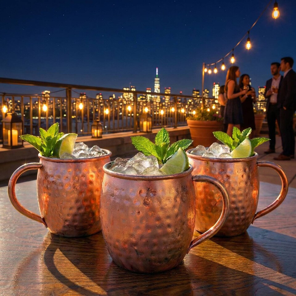 image 1 of 500ml Copper Moscow Mule Cocktail Mugs | Brown | 2