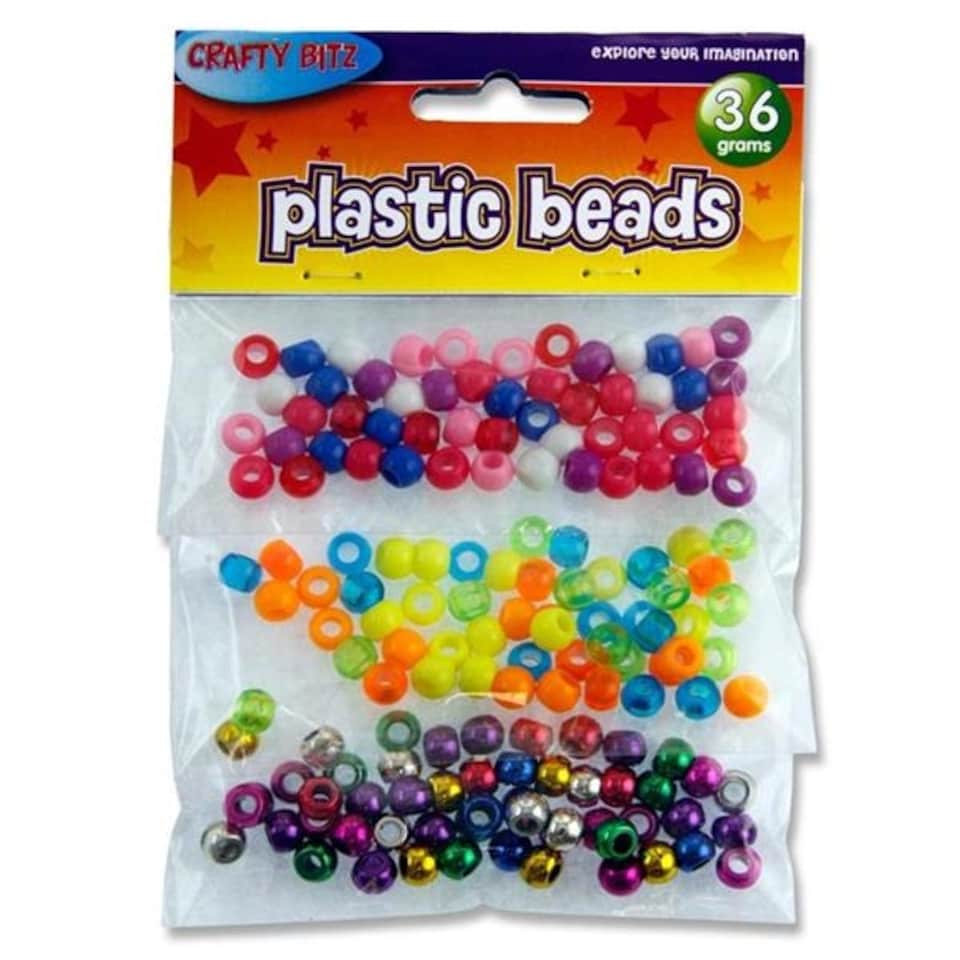 image 1 of Bag of 36g Assorted Plastic Beads by Crafty Bitz