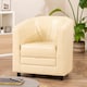 image 3 of Aspen Faux Leather Tub Chair - Cream
