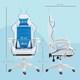 image 7 of Vinsetto Racing Style Gaming Chair with Footrest Removable Rabbit Ears, Yellow