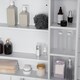 image 8 of kleankin Bathroom Cabinet Wall Mount Storage organiser Mirror Shelves White White