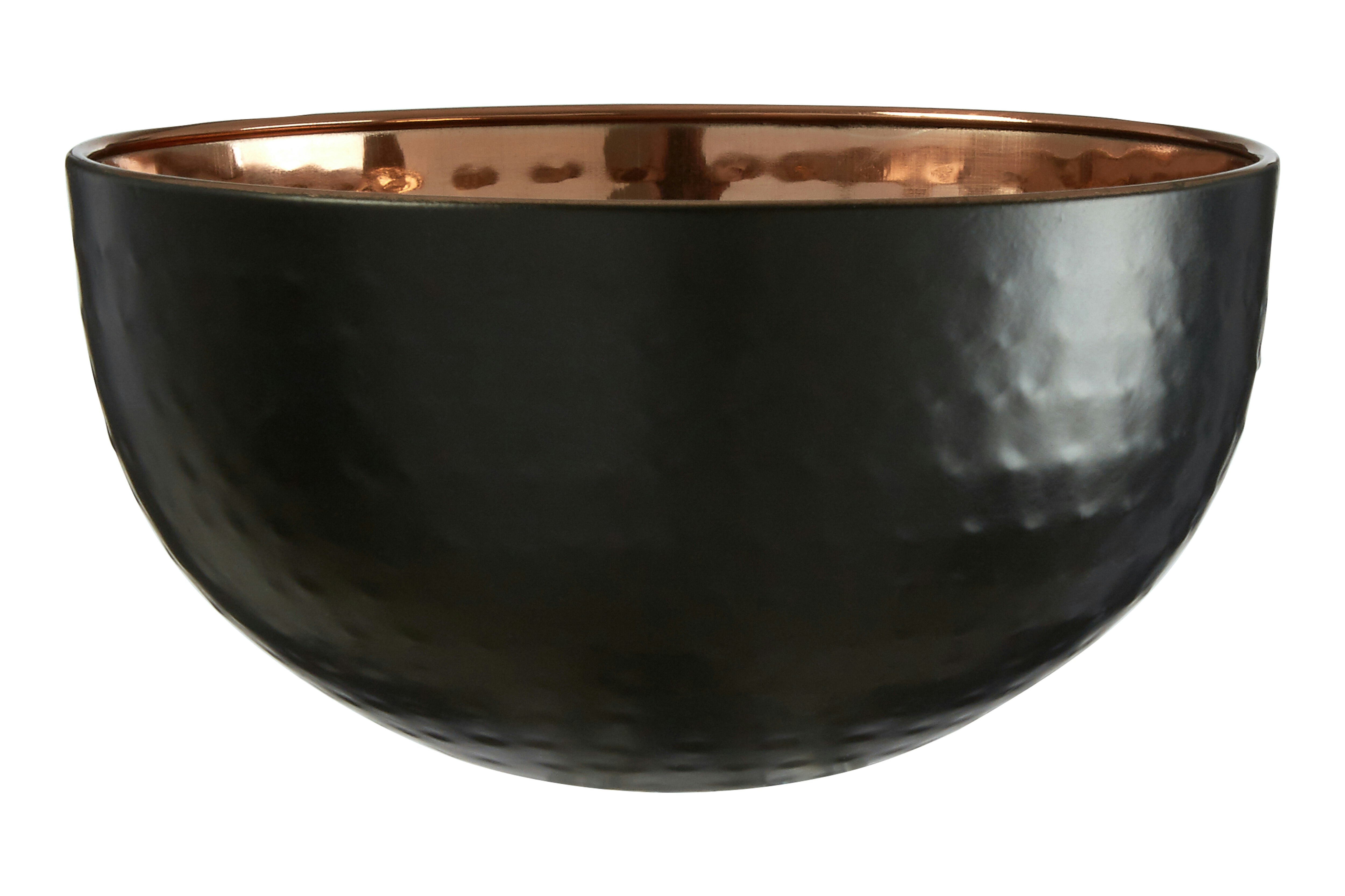 Orsina Miressa Small Hammered Serving Bowl in Black