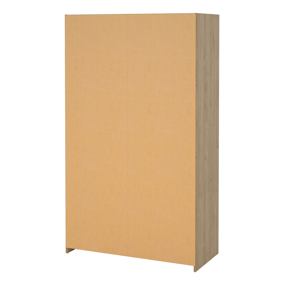 image 1 of Uppsala Open Wardrobe Unit in Jackson Hickory Oak with a Beige Textile Curtain