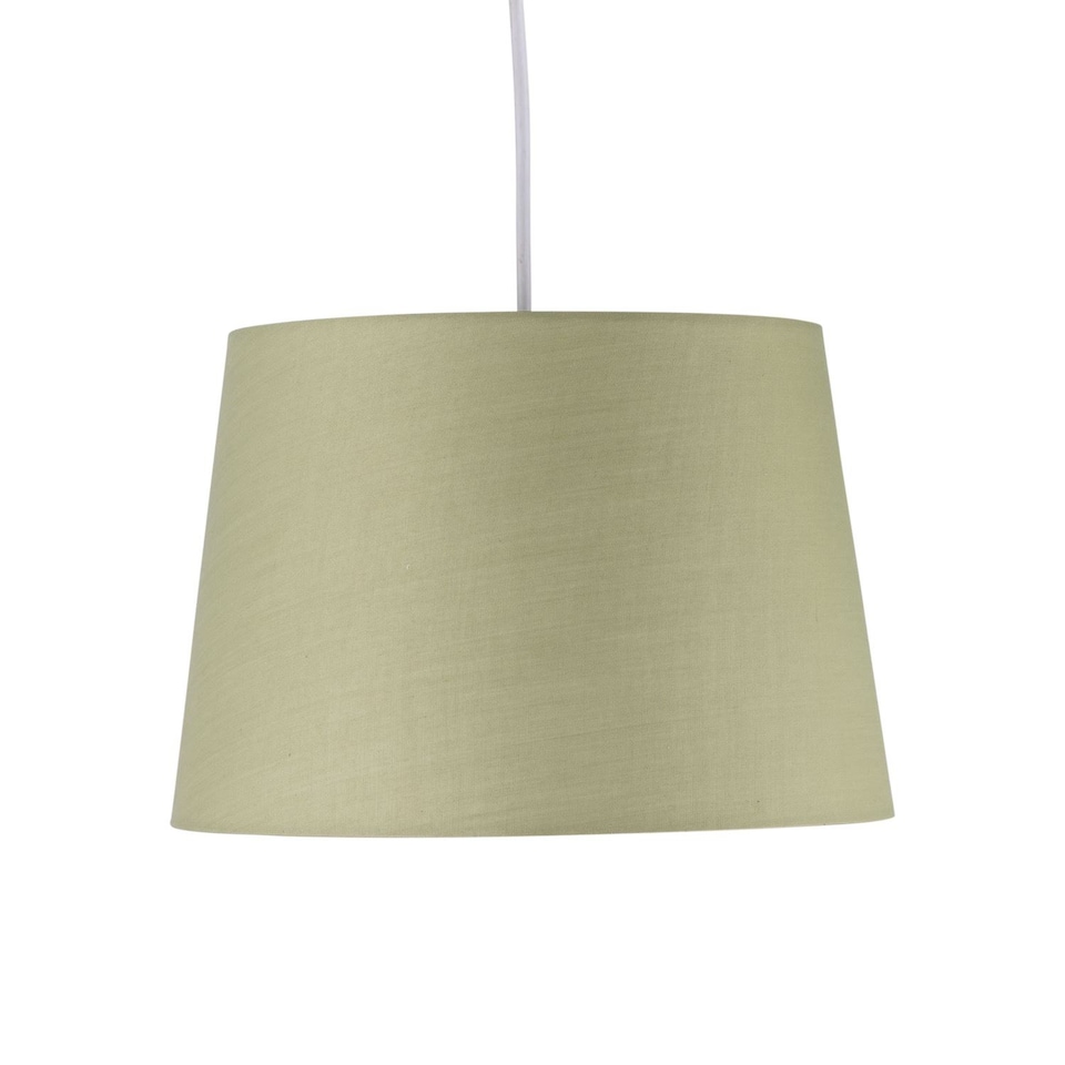 image 1 of Sage Green Cotton 28cm Taper Cylinder Pendant or Lamp Shade | Green | Medium | 1