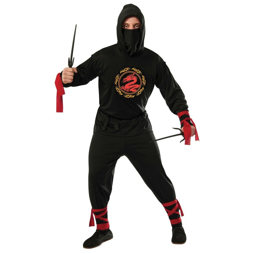 Bristol Novelty Mens Ninja Costume - Black/Red - XL XL
