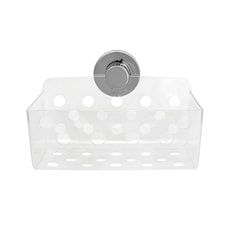 Blisshome Lock 'n' Roll Rectangular Plastic Suction Basket - Clear