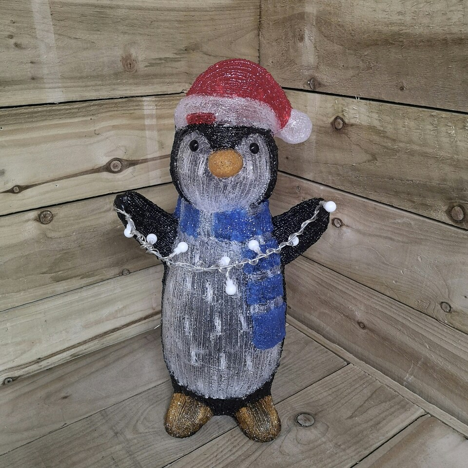 image 1 of 51cm LED Indoor Outdoor Acrylic Christmas Penguin Decoration