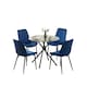 image 2 of New York Dining Table with 4 Amelia Velvet Chairs | Blue | 5