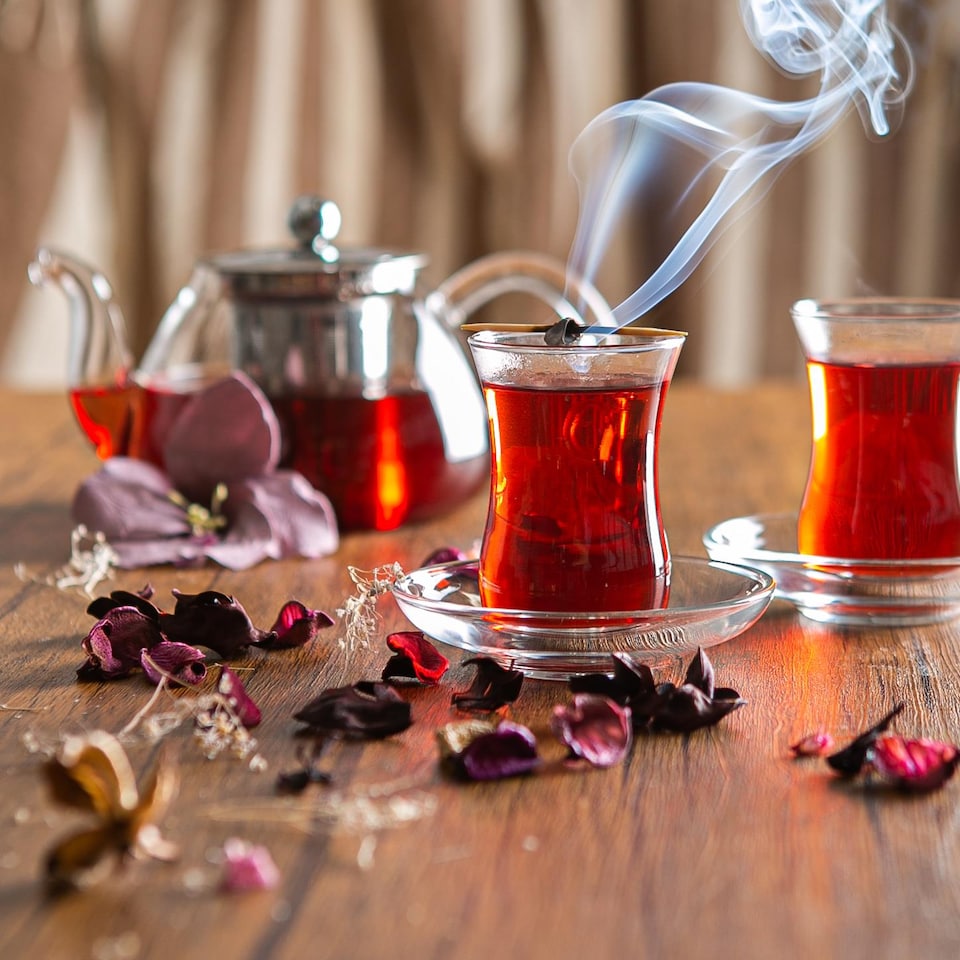 image 1 of LAV Klasik Glass Turkish Tea Cups - 115ml - Clear - Pack of 6