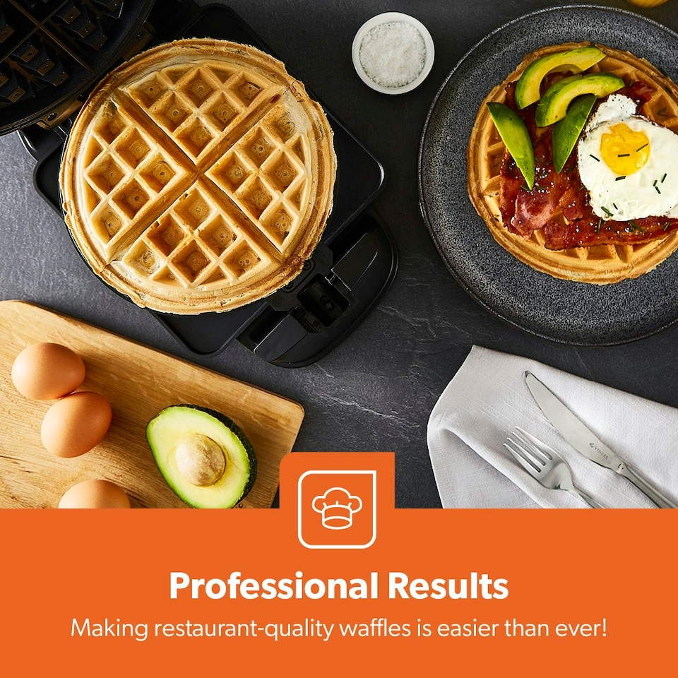 image 1 of Geepas 1000W Rotating Belgian Waffle Maker
