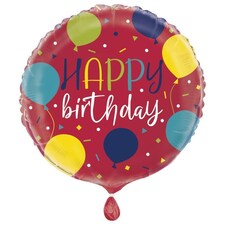 Unique Party Happy Birthday Foil Balloon - Red - One Size