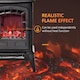 image 3 of HOMCOM Freestanding Electric Fireplace Heater W/ Realistic Flame Effect Black | Black