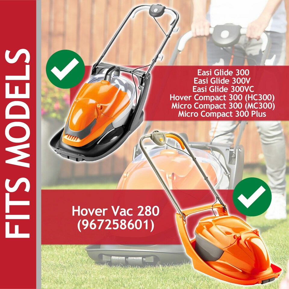 image 1 of SPARES2GO Blade for Flymo Easi Glide 300 Hover Micro Compact HC300 MC300 FLY004 Lawnmower (30cm) + Spacers