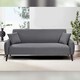 image 2 of Grey Linen Fabric 3 Seat Sofa