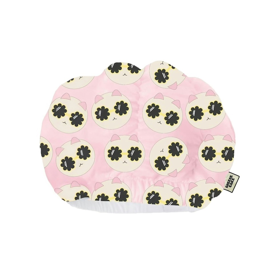 image 1 of Cheesecake Girls Shower Cap Pink Kawaii Cat | Pink | One Size | 1