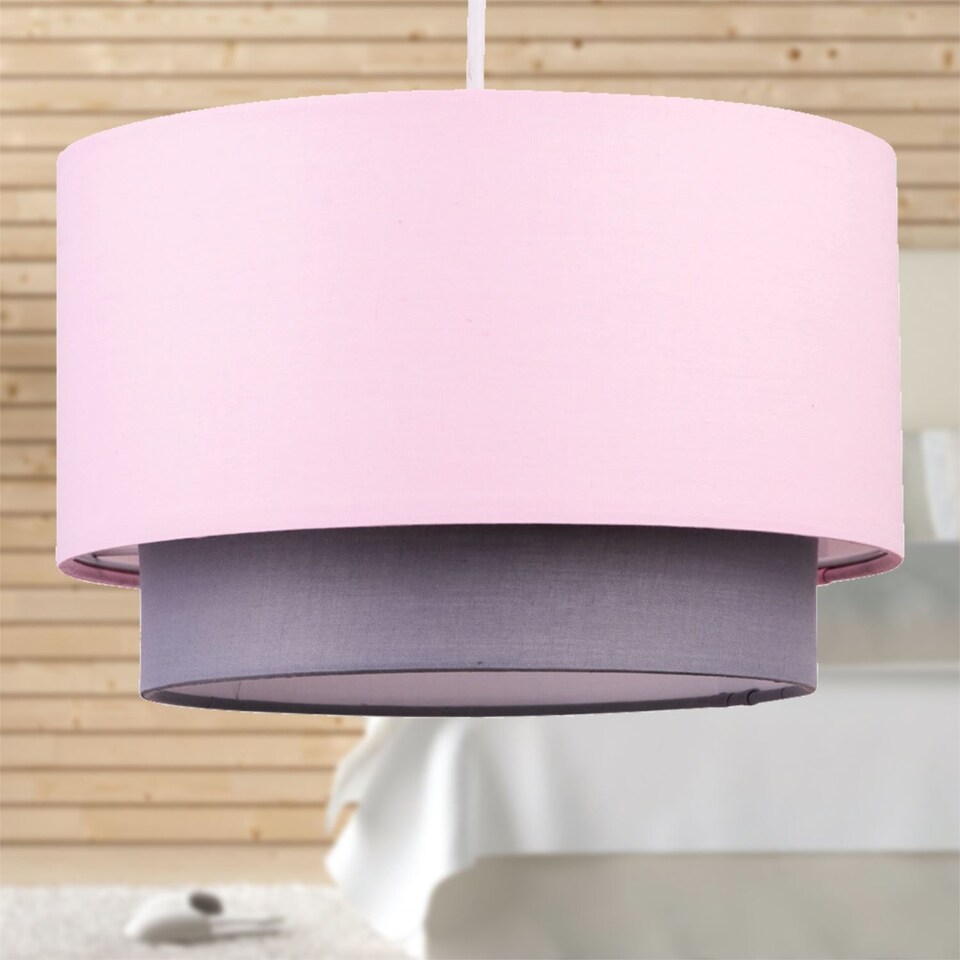image 1 of Pink & Grey 2 Tier Light Shade | Pink | Medium | 1