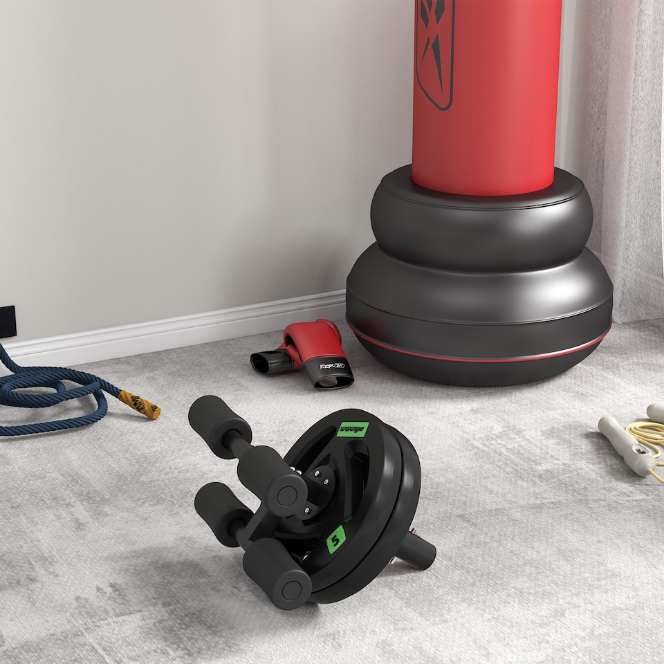 image 1 of SPORTNOW Two 5kg Olympic Weight Plates for Barbell, with Tri-Grips
