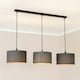 image 2 of ValueLights Reni Charcoal Drum Shade 3 Drop Bar Matte Black Diner Ceiling Light with Bulbs Black