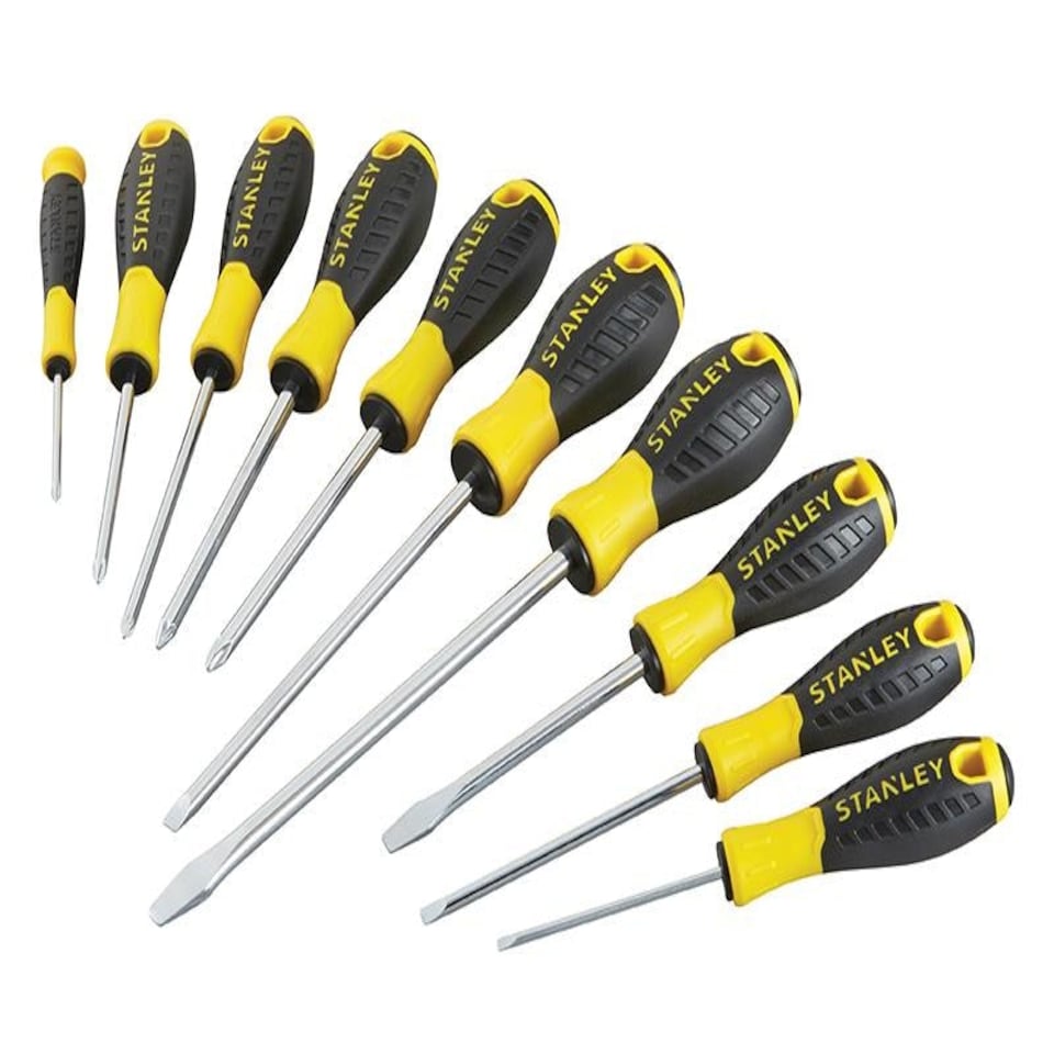 Stanley Tools 0-60-211 Essential Screwdriver Set, 10 Piece Sl/Ph/Pz