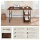 image 2 of Desk Paisley - trapezoidal frame, shelf with 2 storage compartments | Brown | Industrial wood dark, rustic | 120 x 50 x 73,50 cm | 1