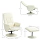 image 8 of HOMCOM PU Leather Armchair and Footrest Swivel Recliner Cream White