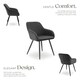 image 3 of Dining Chair Marilyn - corduroy look, upholstered, armchair, continuous backrest - per piece Grey | Anthracite/Black