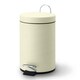 image 1 of Small Stainless Steel 3 Ltr Pedal Bin Kitchen Bathroom Toilet Rubbish, Cream | Cream