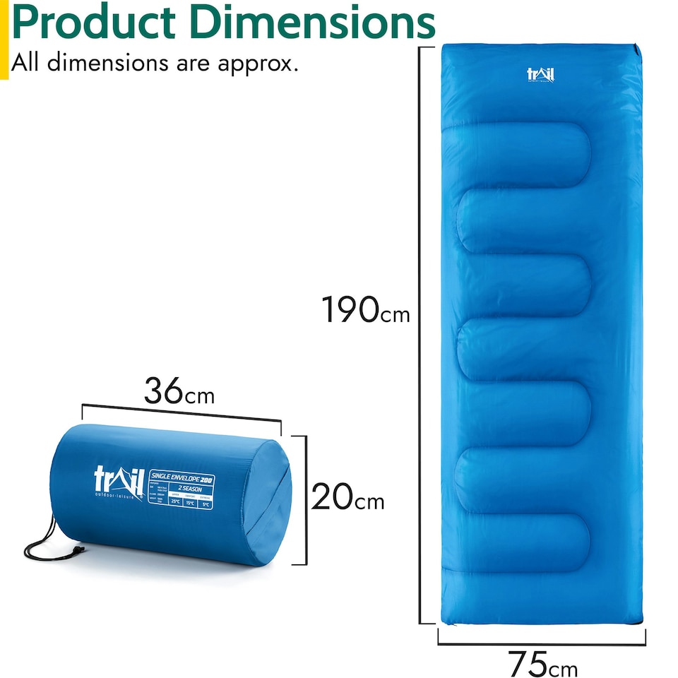 image 1 of Envelope Sleeping Bag - Blue