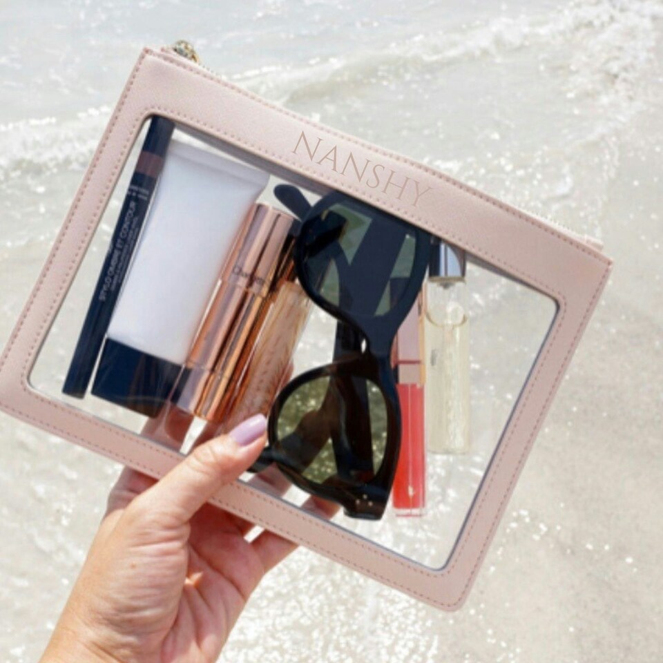 image 1 of Nanshy Clear PVC Makeup Pouch Pink
