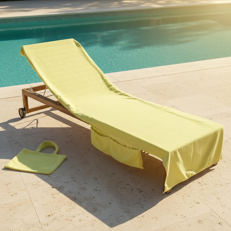 image 1 of OHS Beach Towel Bag Microfibre Quick Dry Absorbent Bath Large Travel Spa | Yellow | Neon Yellow | One size